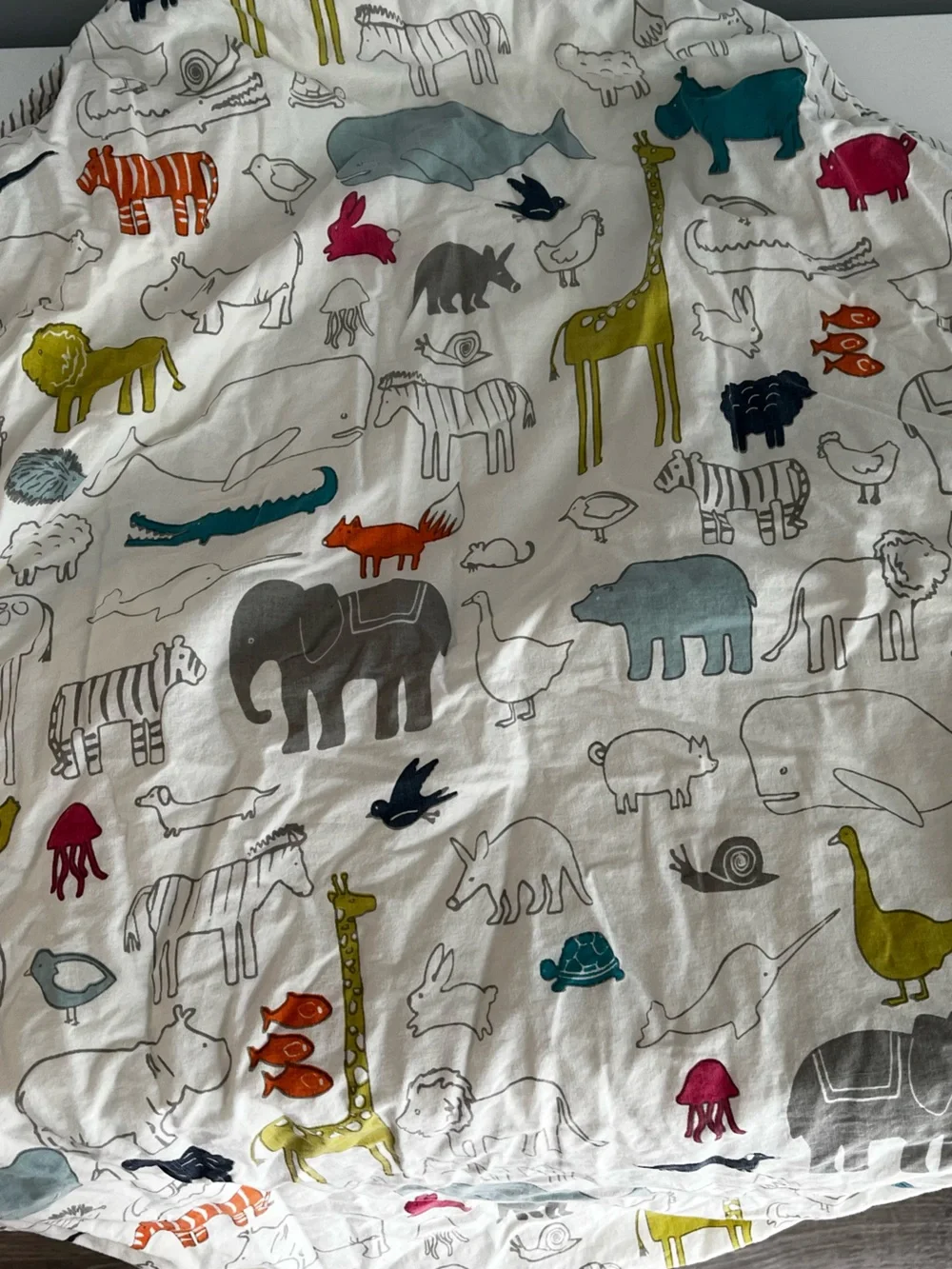 Pehr hooded baby towel with animals